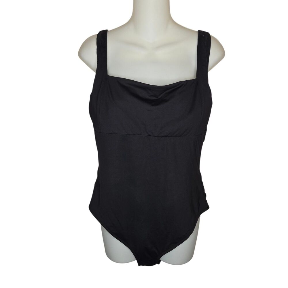 Sea Level Australia black textured U-bar bandeau one-piece swimsuit Size 12 MSRP